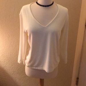 Chicos travelers, 3/4 sleeve cream top.